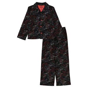 MARVEL AME Big Boys Shang-Chi Coat Pajamas, 2 Piece Set Black Red Size 4